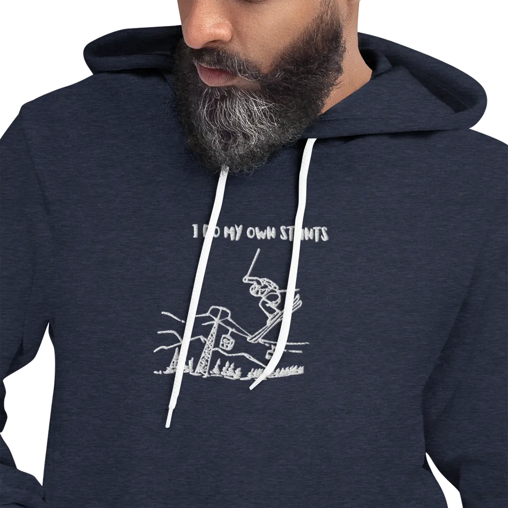 I Do My Own Stunts Embroiderd Men's Light hoodie