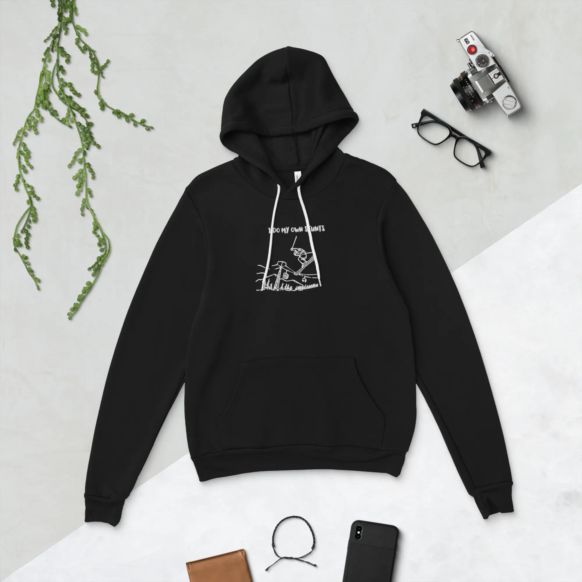 I Do My Own Stunts Embroiderd Men's Light hoodie