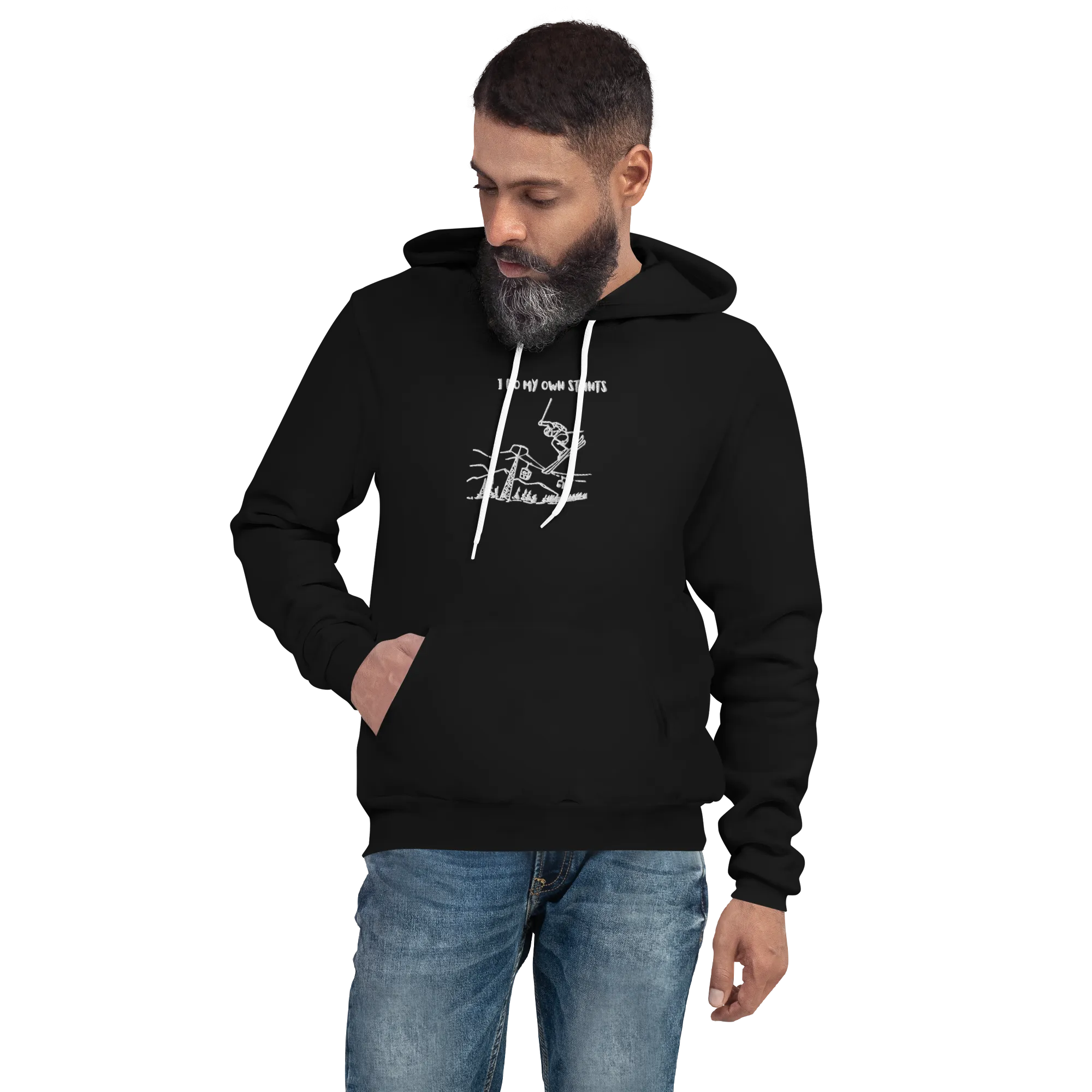 I Do My Own Stunts Embroiderd Men's Light hoodie