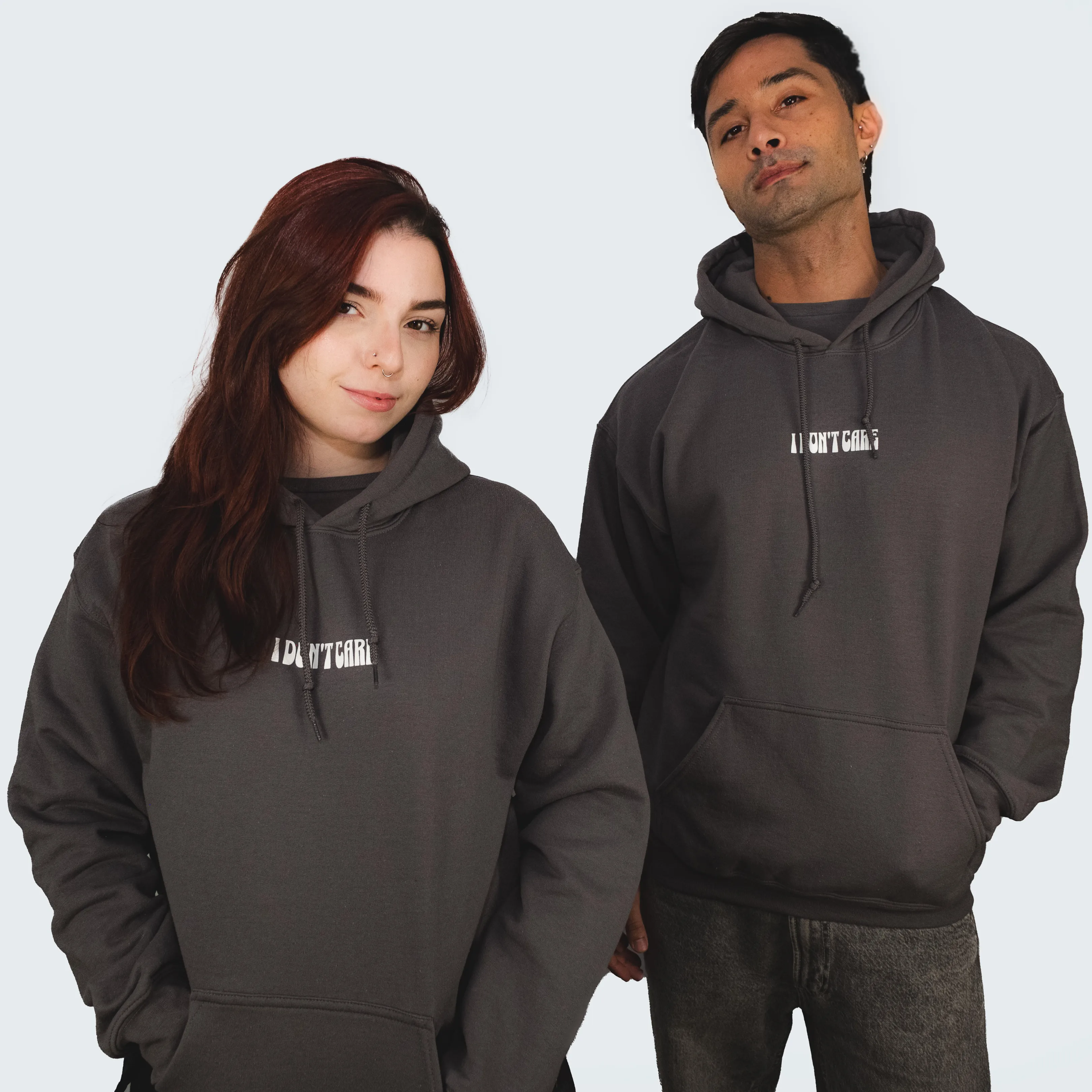 I Don't Care - Grey Unisex Hoodie