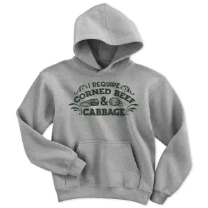 I Require Corned Beef and Cabbage Youth Hoodie
