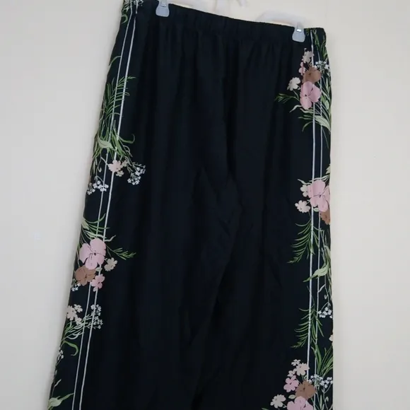 INC International Concepts Intimates Silky Floral Flowy Drawstring Pants