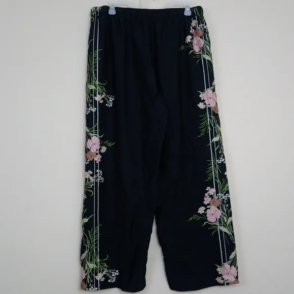 INC International Concepts Intimates Silky Floral Flowy Drawstring Pants