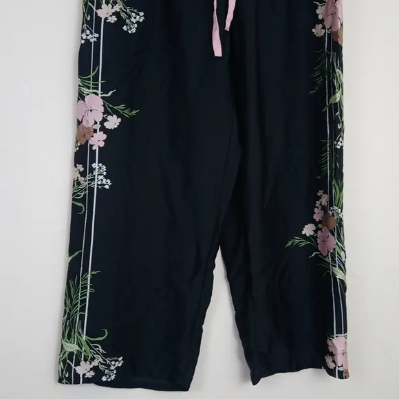 INC International Concepts Intimates Silky Floral Flowy Drawstring Pants