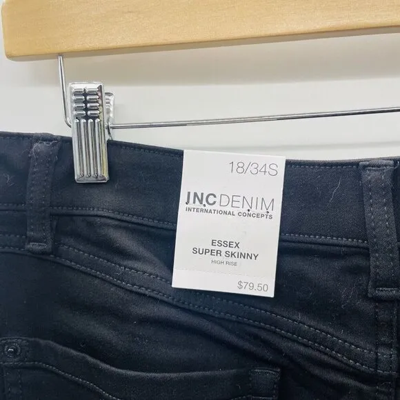 INC International Concepts Womens 18/34S Essex Super Skinny High Rise Jeans $79