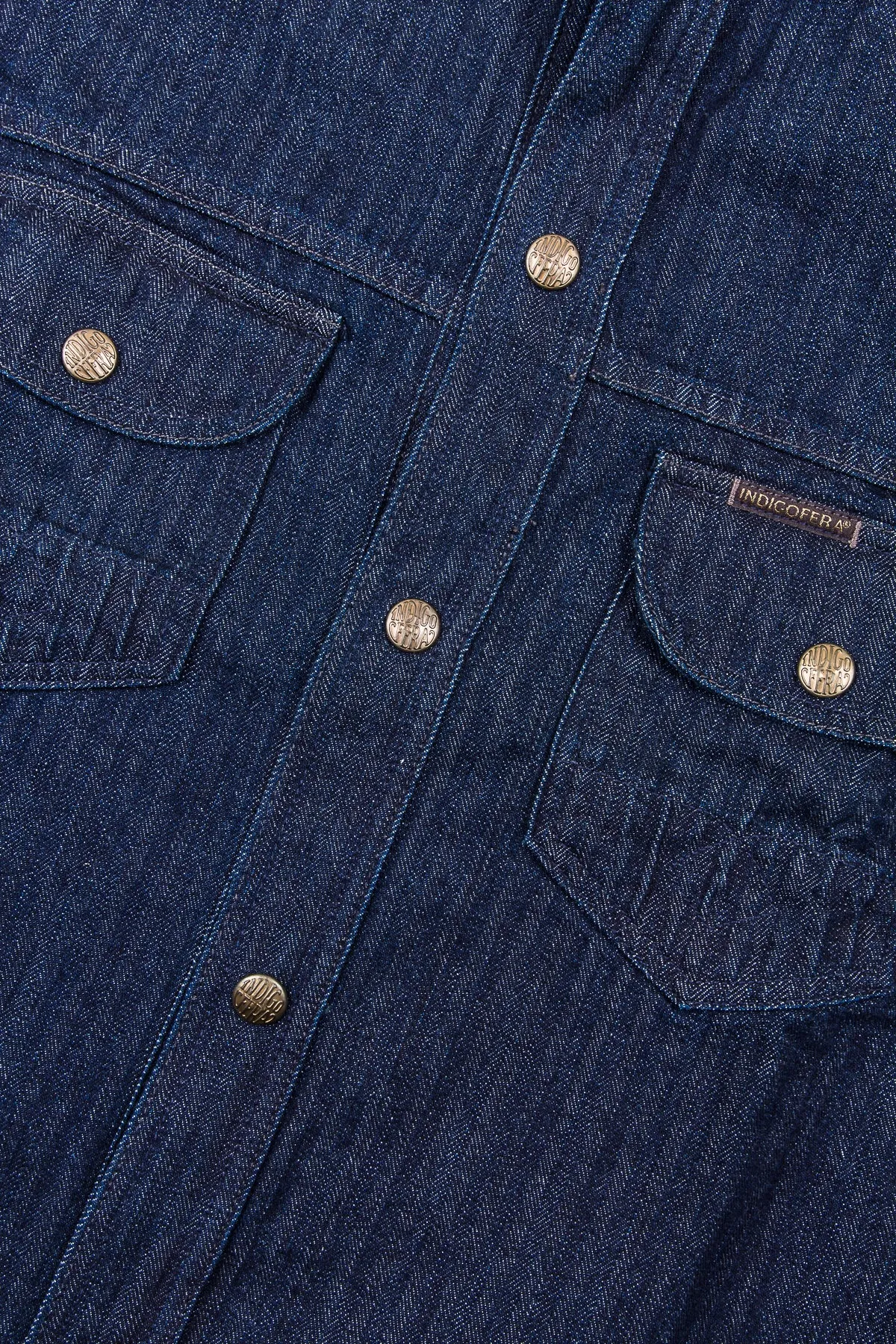 Indigofera Fargo Shirt Indigo Herringbone