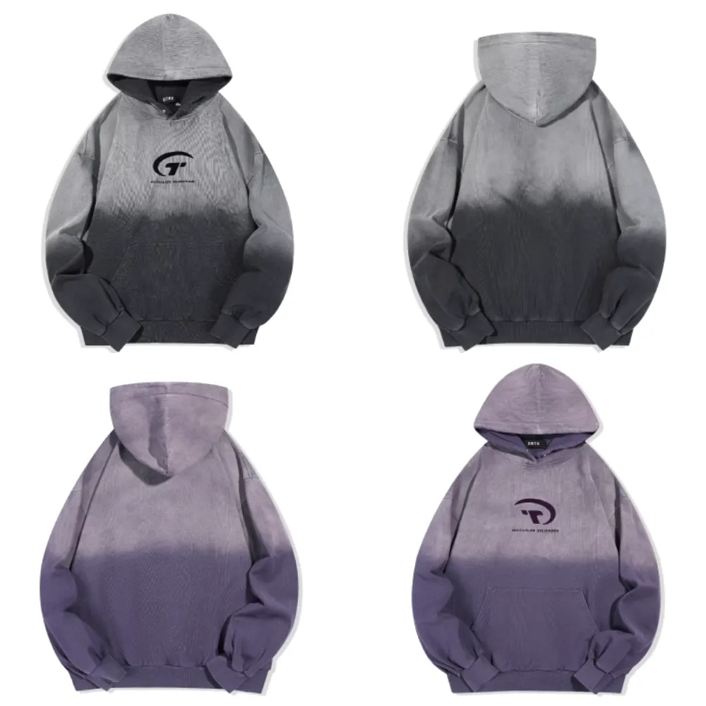 Ins Cotton Gradient Washed Hoodie