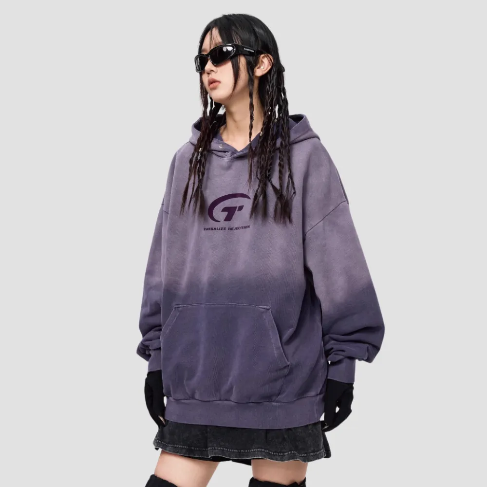 Ins Cotton Gradient Washed Hoodie