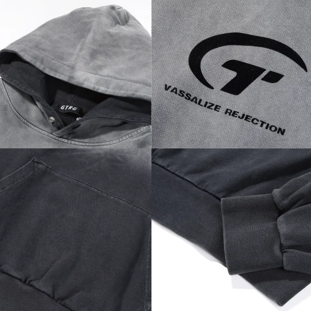 Ins Cotton Gradient Washed Hoodie