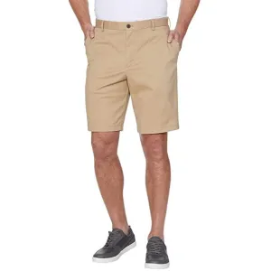 IZOD Men's Flat Front Relaxed Cedarwood Khaki Stretch Shorts