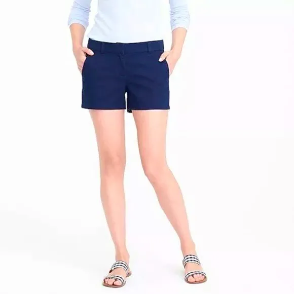 J. Crew | Navy Blue 100% Cotton Broken-In Chino Shorts