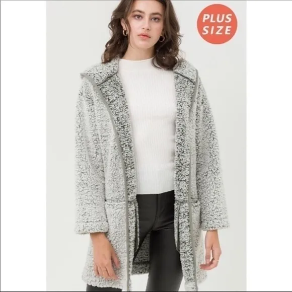 Jacket w/Hoodie Plus Size