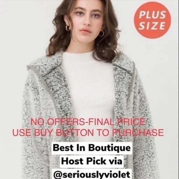 Jacket w/Hoodie Plus Size