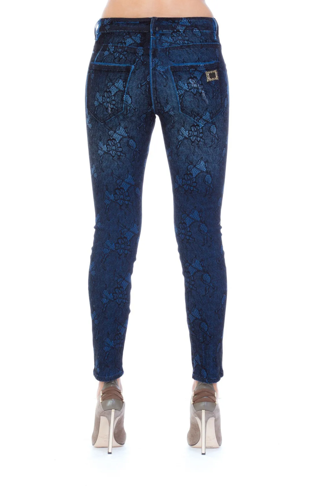 Jeans a Vita Alta Stampa Floreale