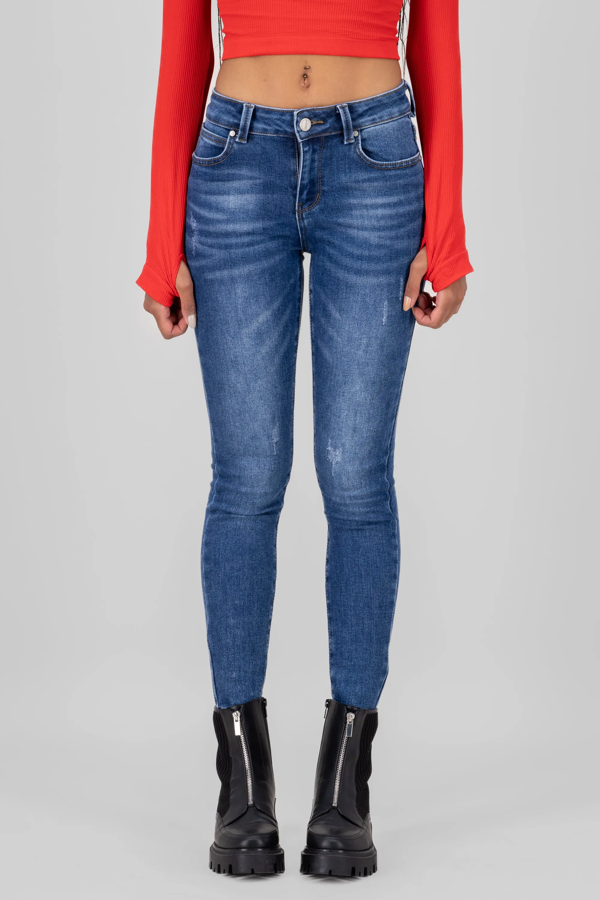 Jeans skinny deslavados
