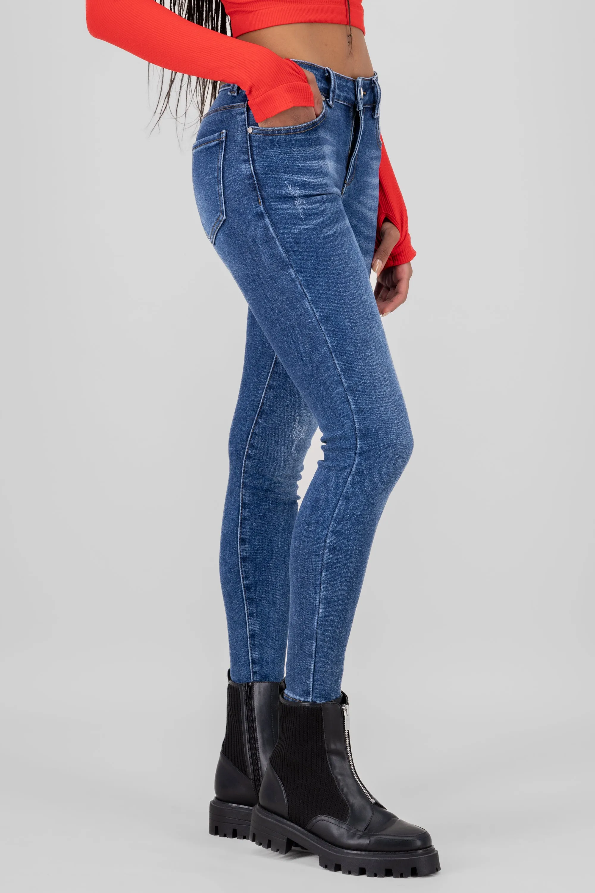 Jeans skinny deslavados