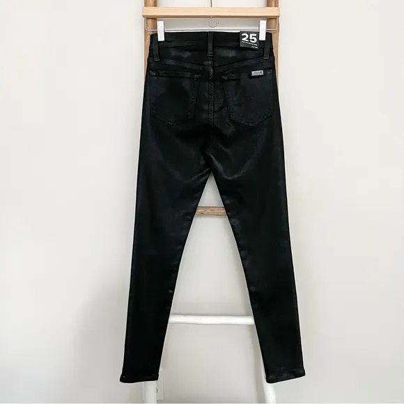 [joe’s jeans] high rise skinny ankle coated jeans black 25
