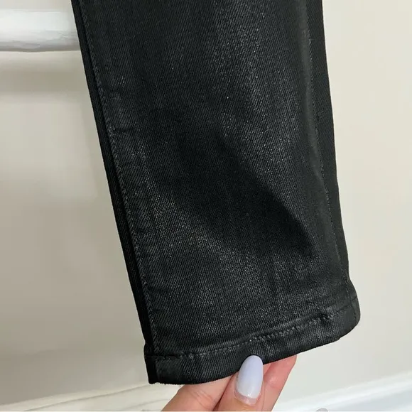 [joe’s jeans] high rise skinny ankle coated jeans black 25