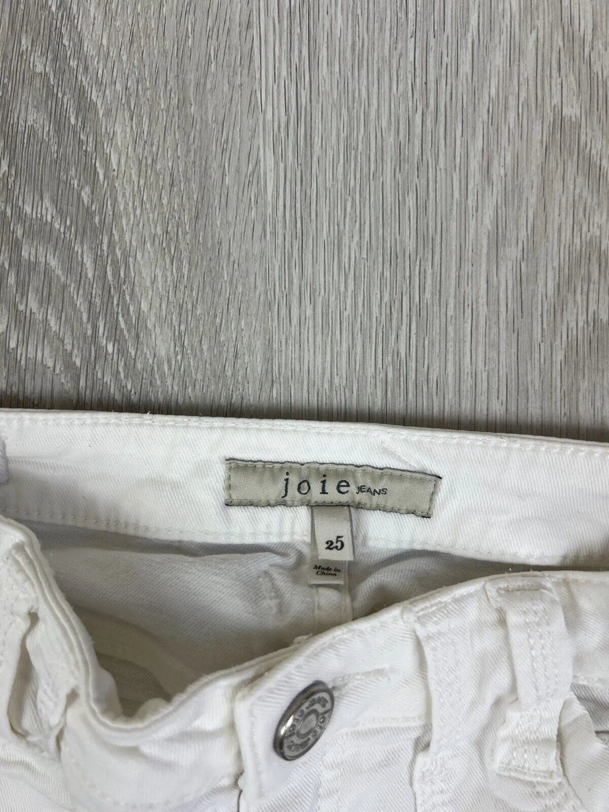Joie Jeans Womens White Skinny Ankle Zip Cargo Style Jeans Size 25
