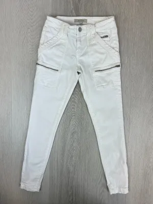 Joie Jeans Womens White Skinny Ankle Zip Cargo Style Jeans Size 25