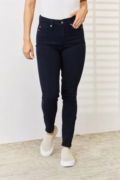 Judy Blue Garment Dyed Navy Tummy Control Skinny Jeans