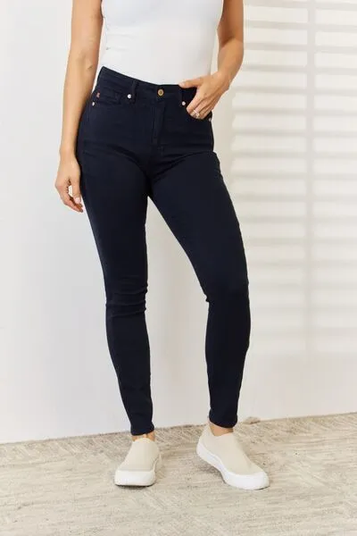 Judy Blue Garment Dyed Navy Tummy Control Skinny Jeans