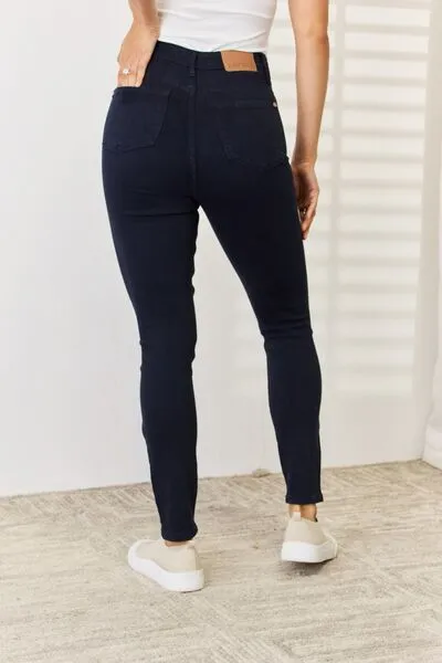 Judy Blue Garment Dyed Navy Tummy Control Skinny Jeans