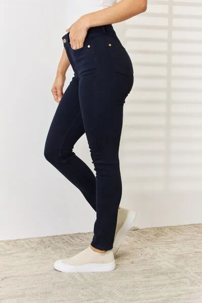 Judy Blue Garment Dyed Navy Tummy Control Skinny Jeans