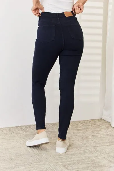 Judy Blue Garment Dyed Navy Tummy Control Skinny Jeans