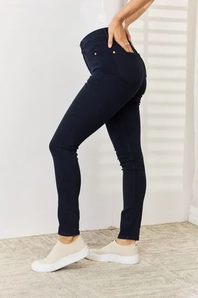 Judy Blue Garment Dyed Navy Tummy Control Skinny Jeans