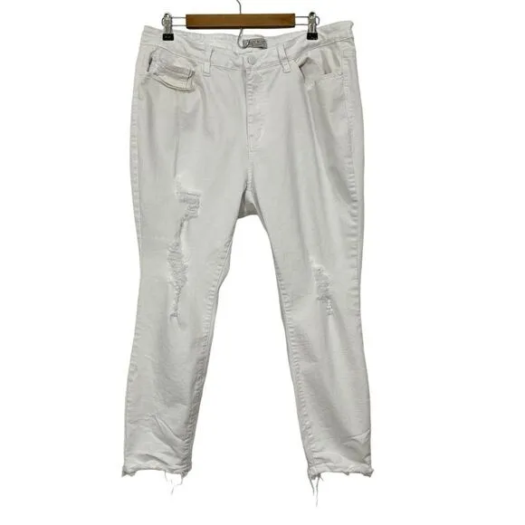 Judy Blue Skinny Fit White Destroyed Stretchy Jeans 20W