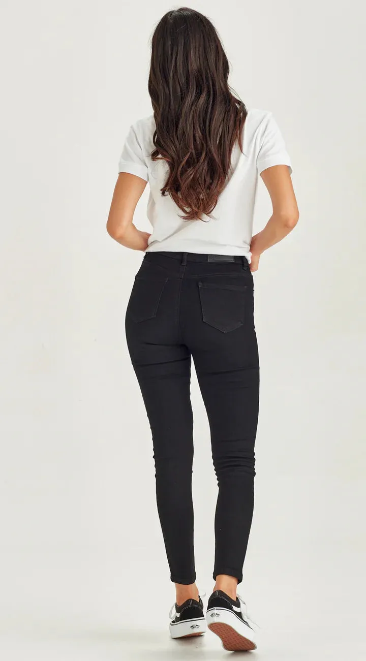 Junkfood Slip Ankle Grazer Jean - Black