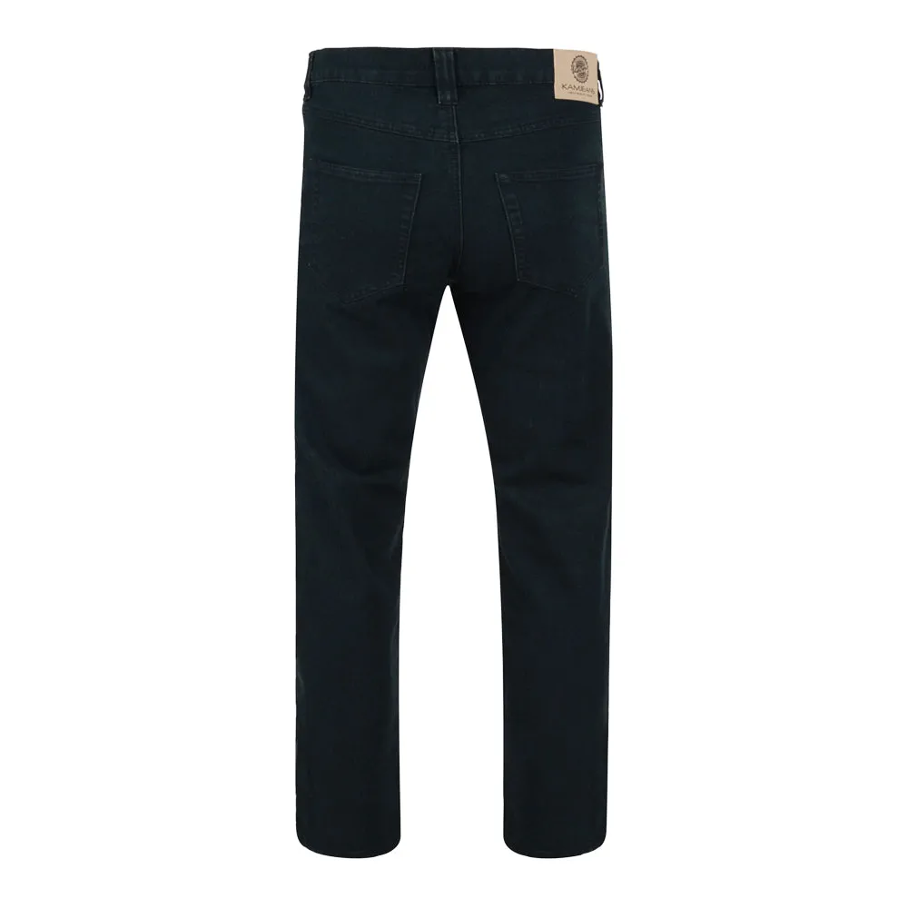 Kam Regular Fit Stretch Jeans in Black Waist size 40" to 64"