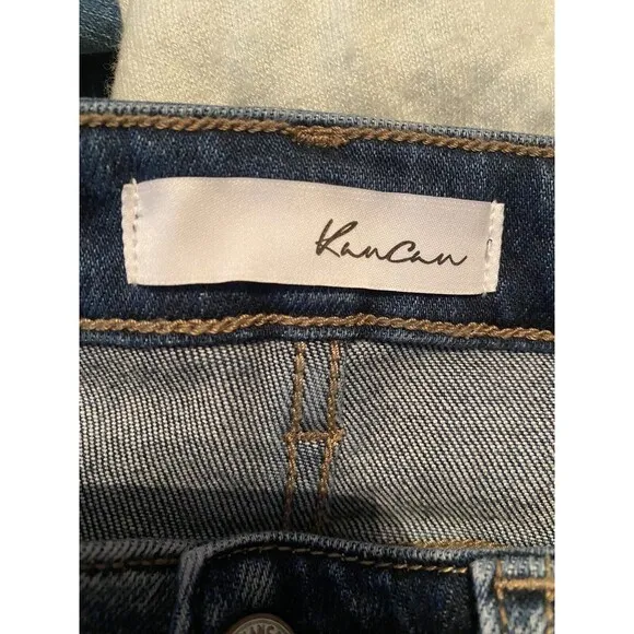 Kancan High Rise Jean Shorts Raw Hem Size M NWT
