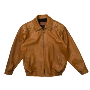 Kashani Buttercup Alligator Lined Lambskin Bomber Jacket