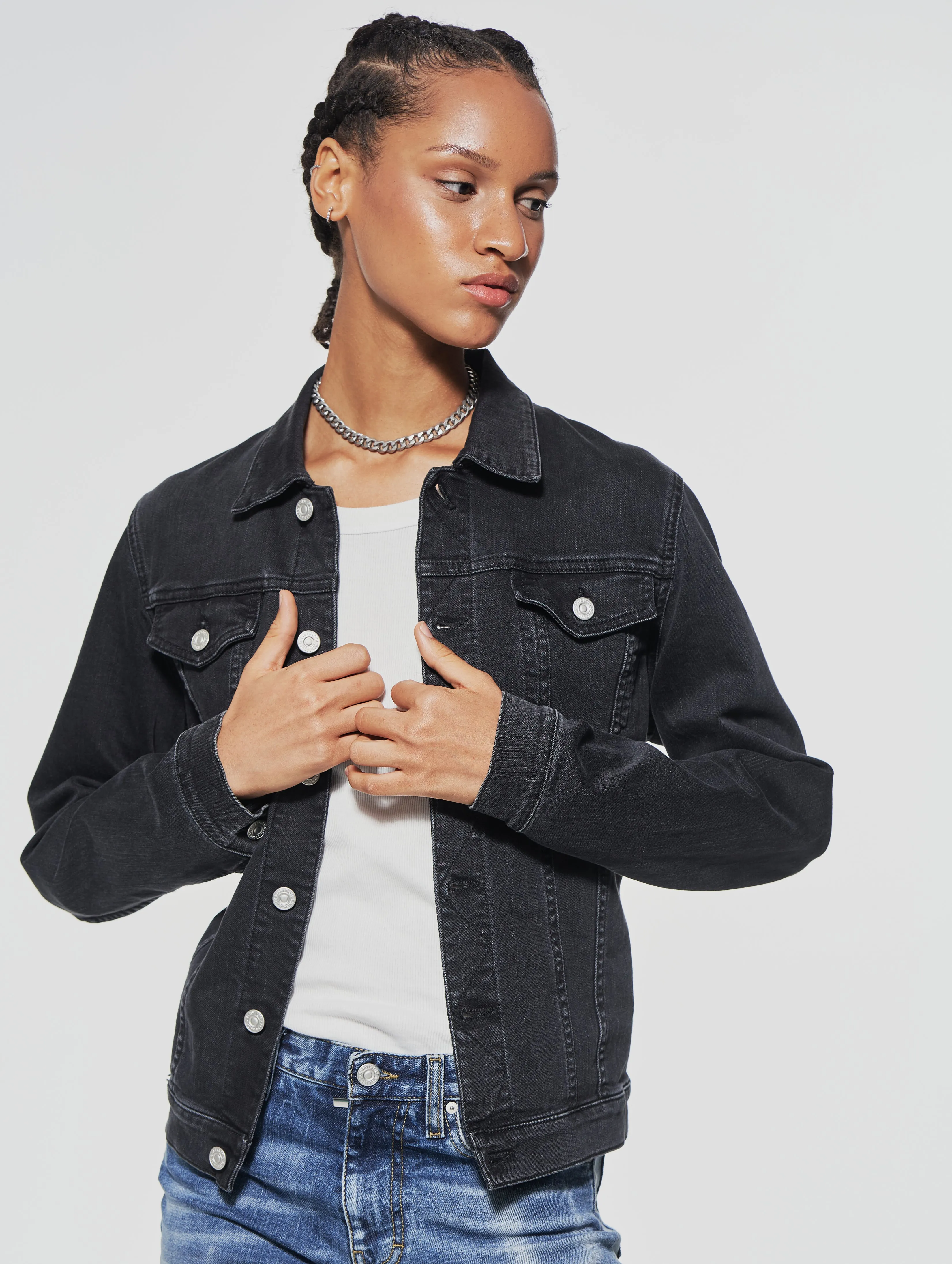 KATE DENIM JACKET IN BLACK - Woman