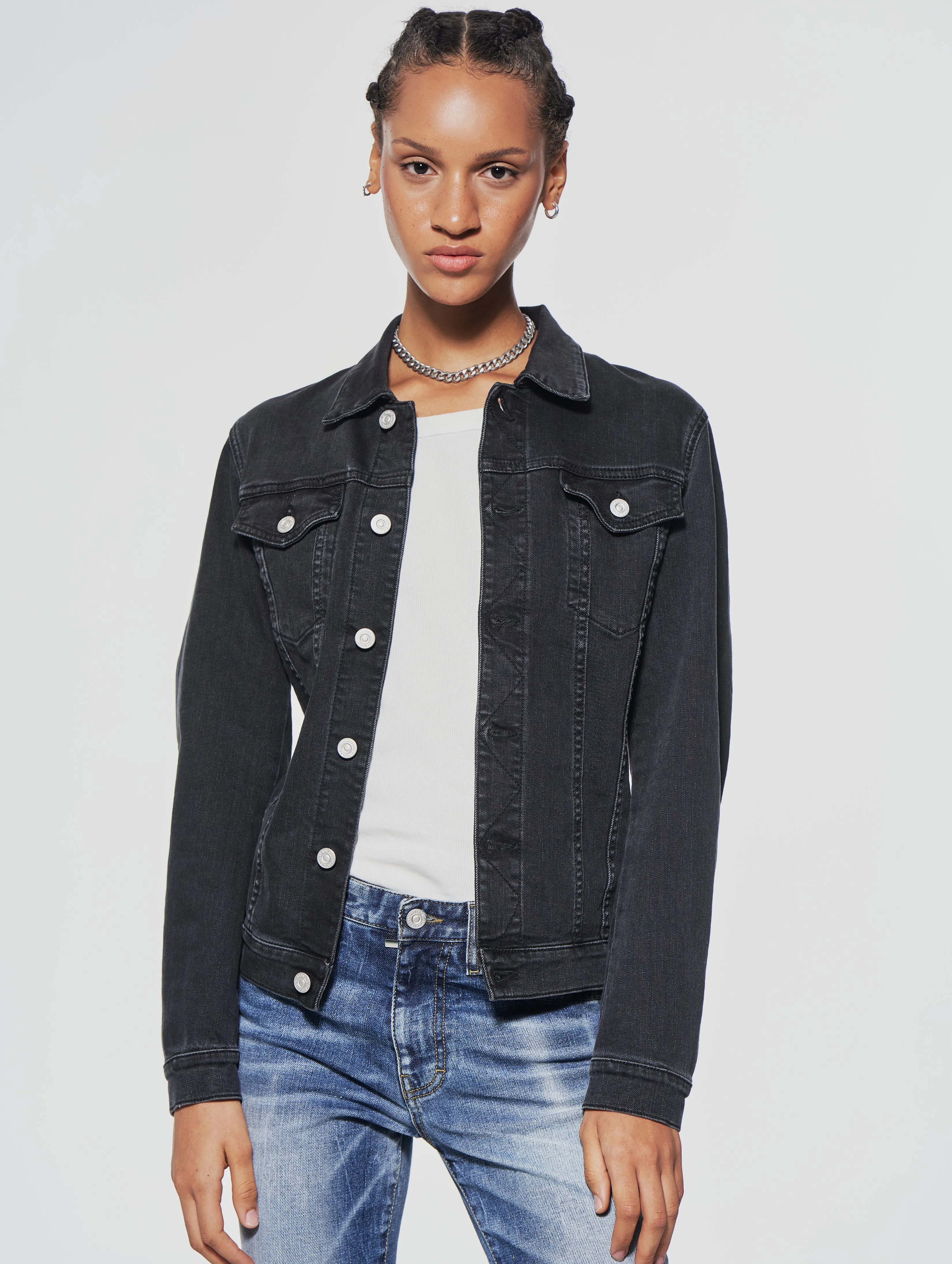 KATE DENIM JACKET IN BLACK - Woman