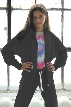 KatieJ NYC - Tween - Black Dylan Oversized Zip Hoodie