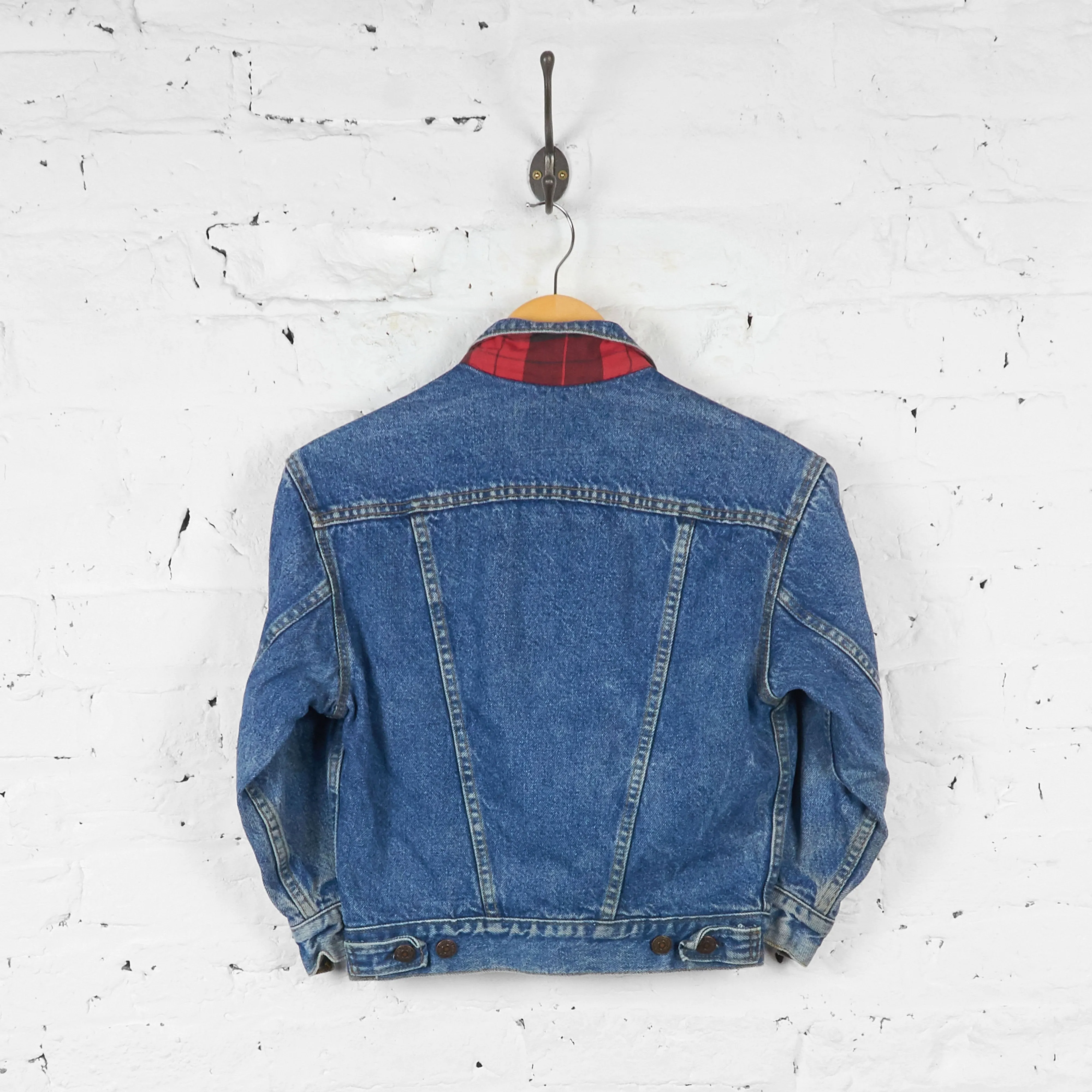 Kids Levis Check Lined Denim Jacket - Blue - S Boys