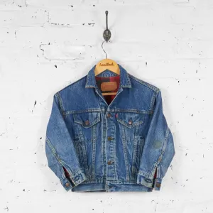 Kids Levis Check Lined Denim Jacket - Blue - S Boys