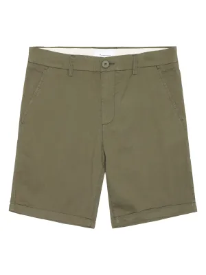 KNOWLEDGE COTTON APPAREL Chuck Regular Chino Poplin Shorts burned olive