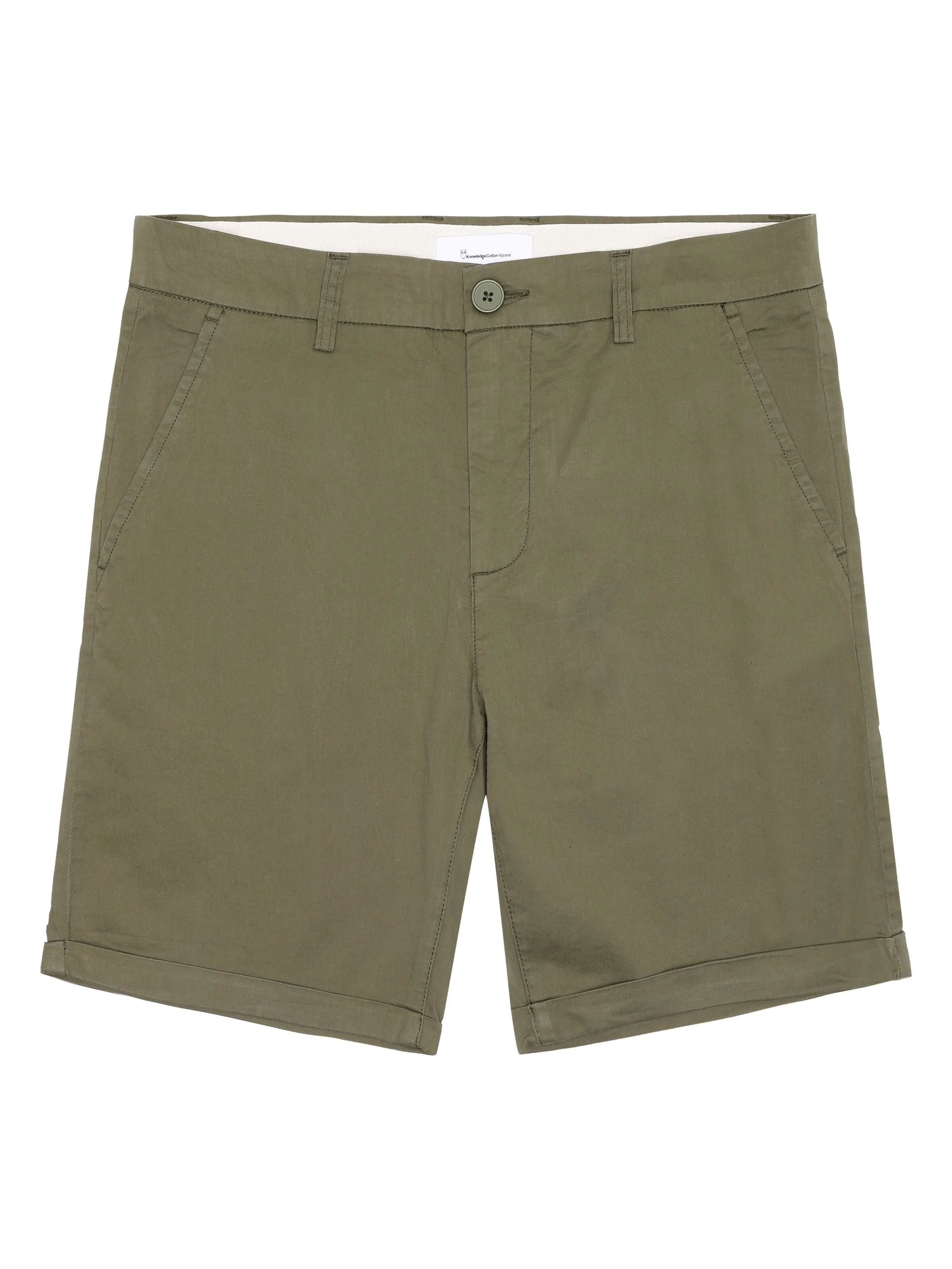 KNOWLEDGE COTTON APPAREL Chuck Regular Chino Poplin Shorts burned olive