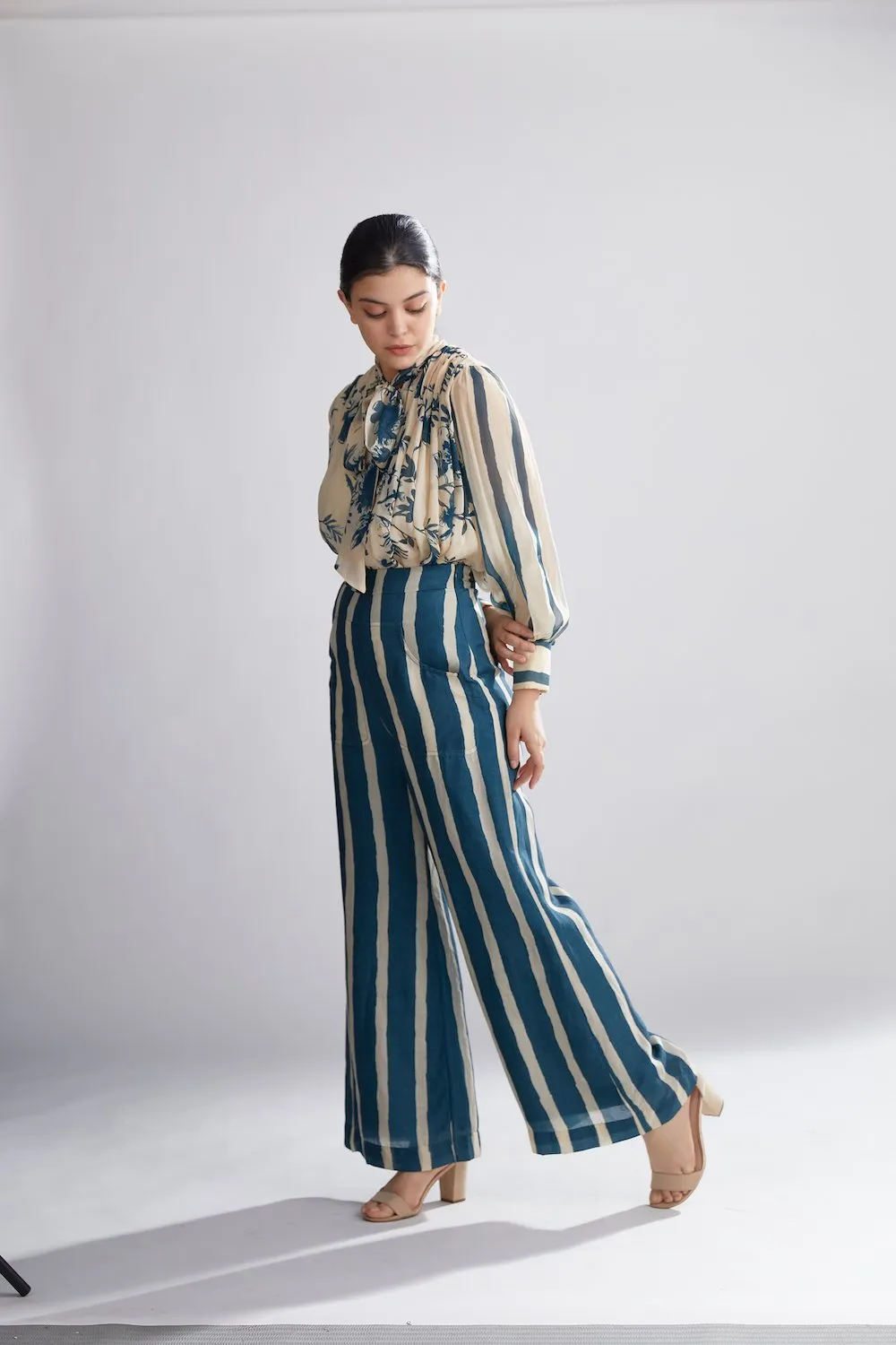 Koai   I   Teal And Cream Stripe Pants