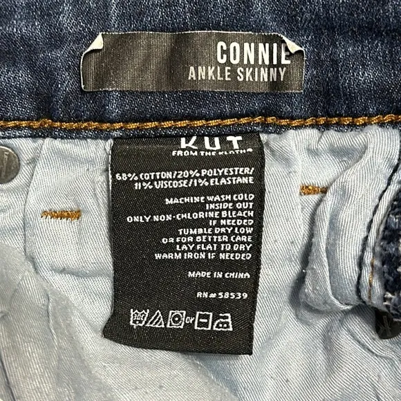 Kut From The Kloth Womens Skinny Jeans Connie Ankle Skinny High-Low Hem, Size 2