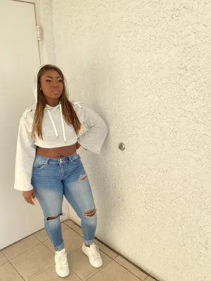 La Flare Cropped Hoodie