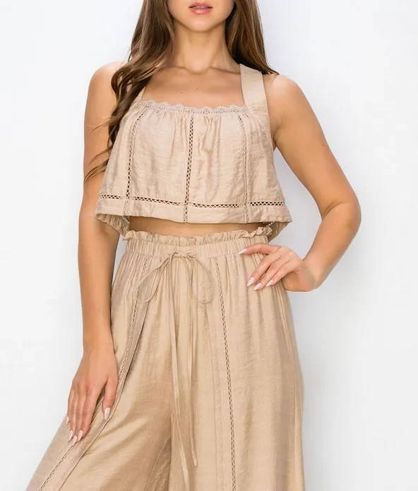 Lace Inset Crop Top