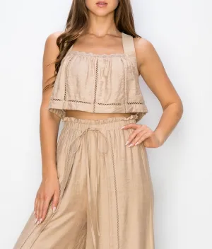 Lace Inset Crop Top