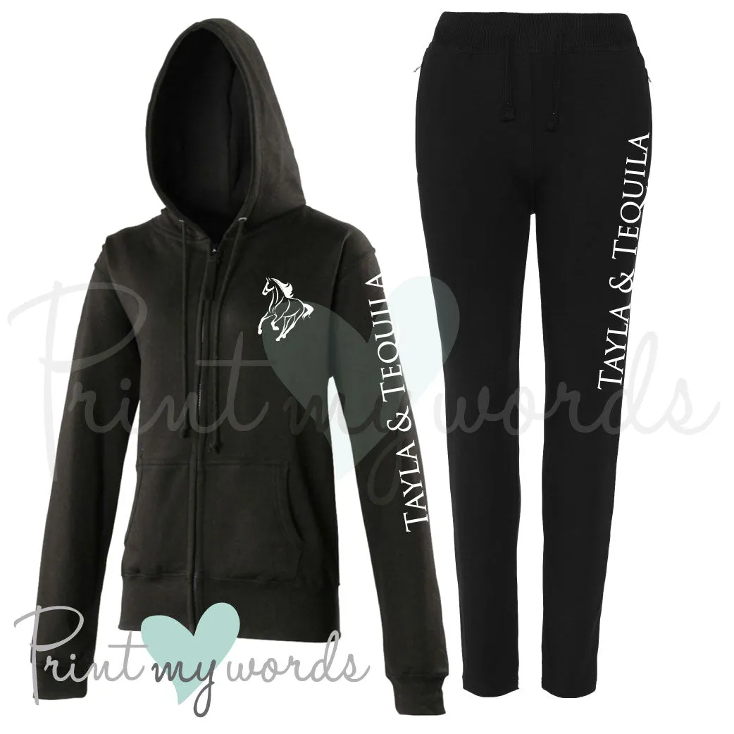 Ladies Personalised Equestrian Tracksuit - Script Design