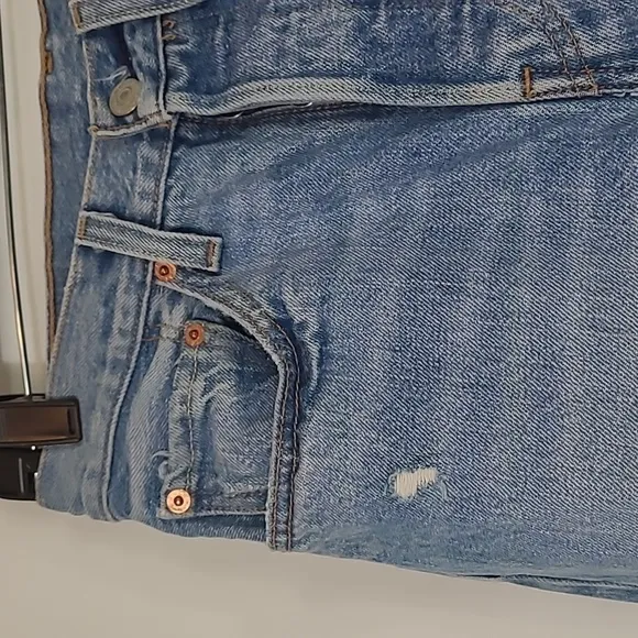 LEVIS® 501 Skinny Cropped Jeans - Button Fly Distressed – 100% Cotton W26 / L28
