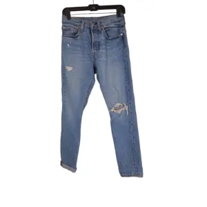 LEVIS® 501 Skinny Cropped Jeans - Button Fly Distressed – 100% Cotton W26 / L28
